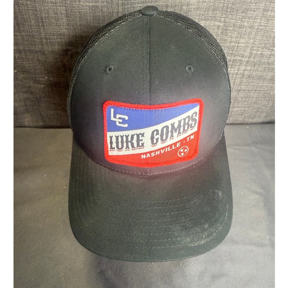Luke Combs Trucker Hat Red White Blue Patch Snapback Cap Country Music Tour